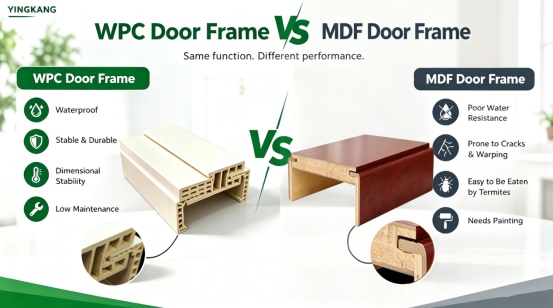 WPC door frame vs MDF door frame cross section