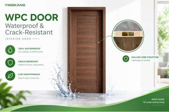 Waterproof WPC interior door with hollow core structure